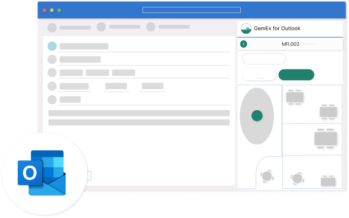 Map view of office in outlook add in
