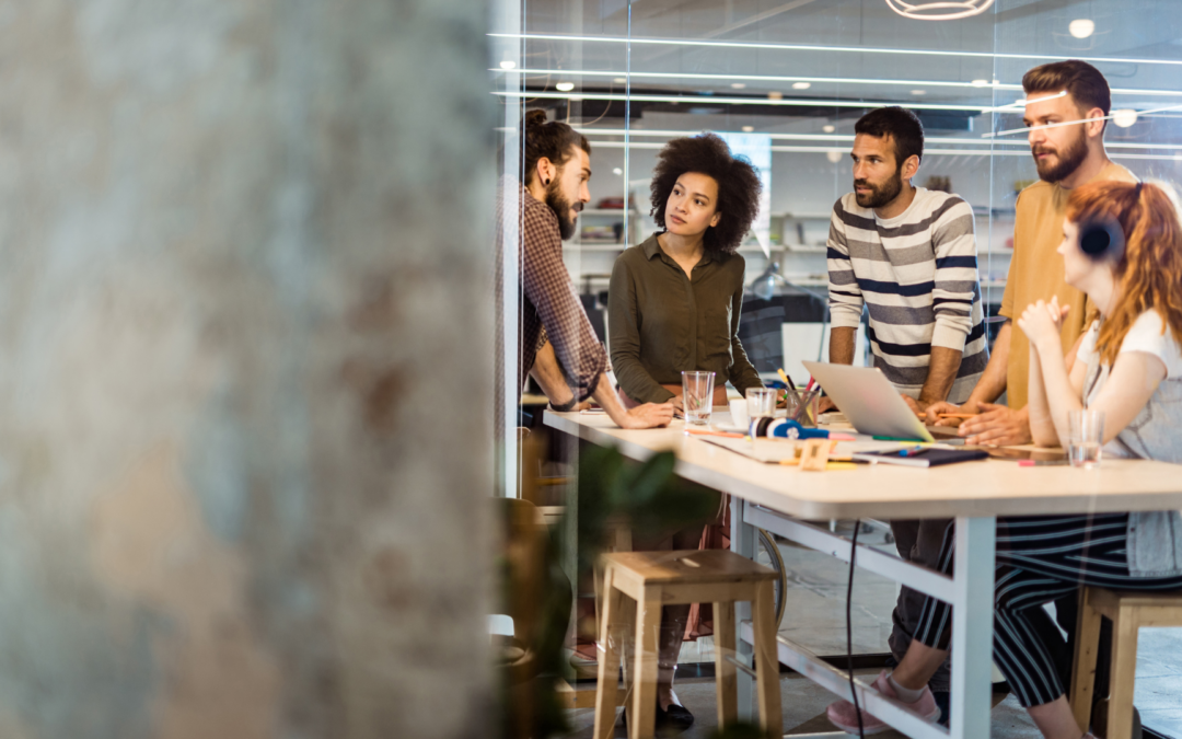 GemEx Employee App Analytics Case Study Featured Image with employees in a meeting