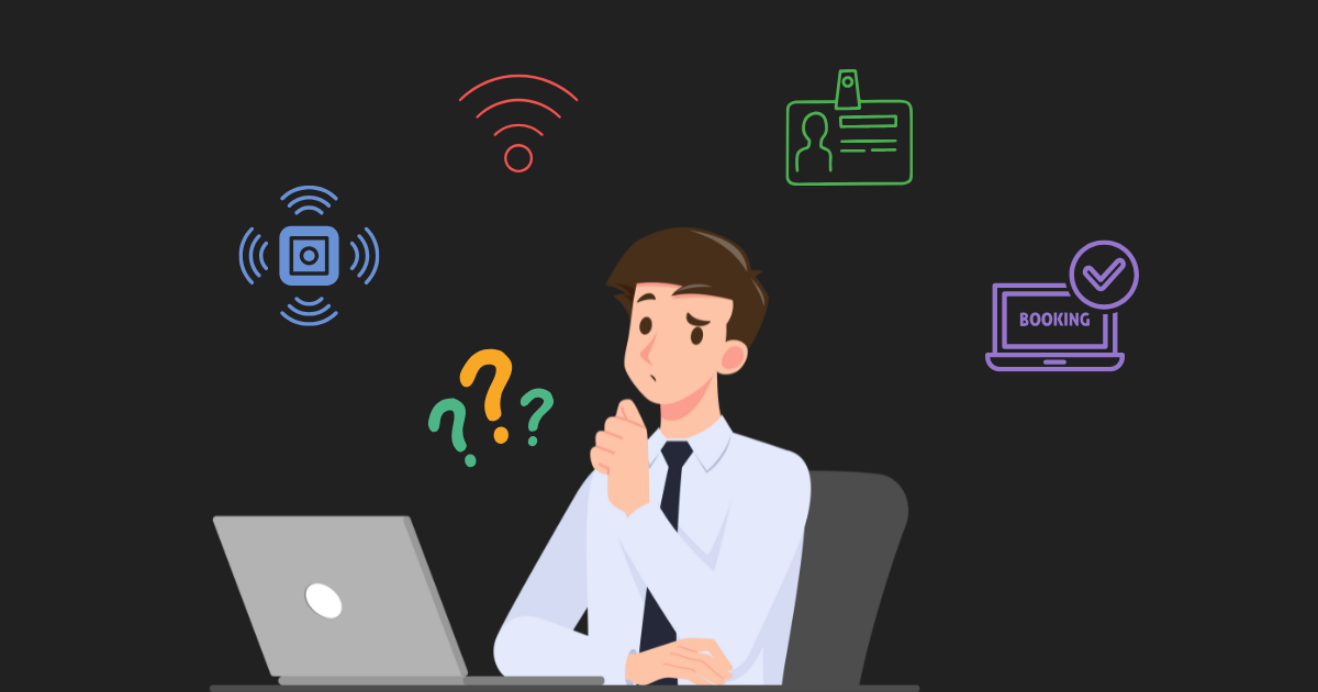 Icons showing IoT vs Wi-Fi vs Badge vs Booking Data